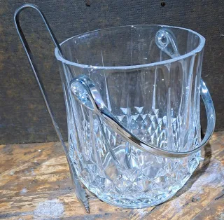 Secchiello porta ghiaccio cristallo con pinze