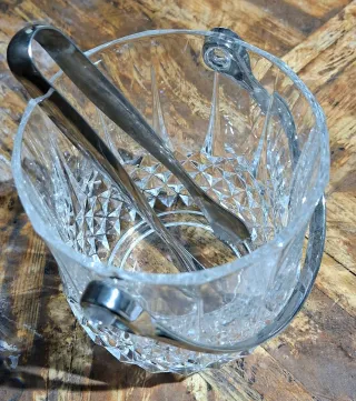 Secchiello porta ghiaccio cristallo con pinze