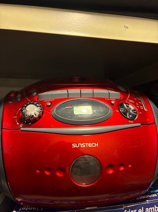 Radio Cassette Sunstech Rojo Vintage