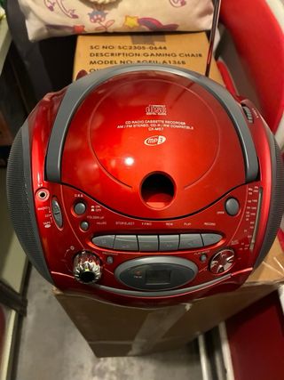 Radio Cassette Sunstech Rojo Vintage