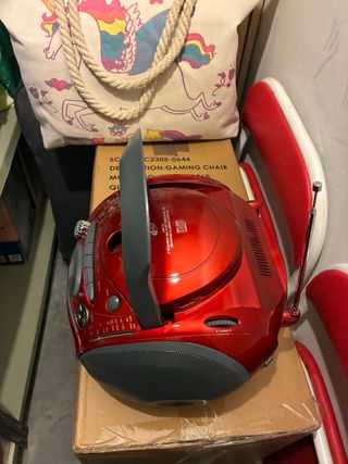 Radio Cassette Sunstech Rojo Vintage