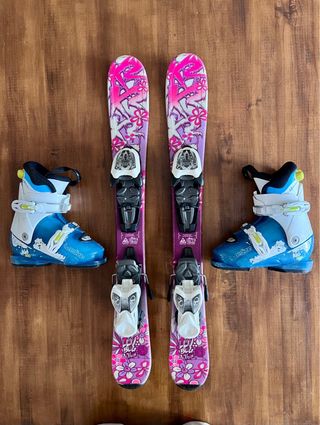 Pack Esquí Infantil bebé K2 76cm + Botas 29/32