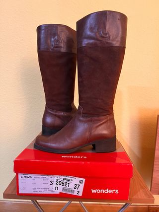 Botas altas Wonders mujer marrones talla 37
