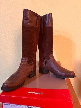 Botas altas Wonders mujer marrones talla 37