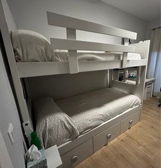 Literas de madera blanca