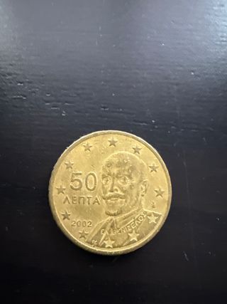Moneda 50 céntimos Grecia 2002
