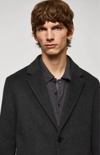 Abrigo paño lana reciclada Mango. NUEVO a estrenar