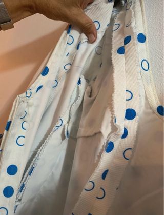 Traje Flamenca Piqué Lunares Azul Blanco a medida