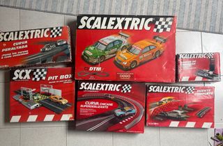 Pack Scalextric: Curva Peraltada, Pit Box, C2 DTM,