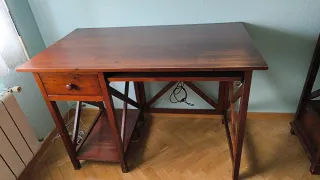 Escritorio madera maciza rústico con cajón