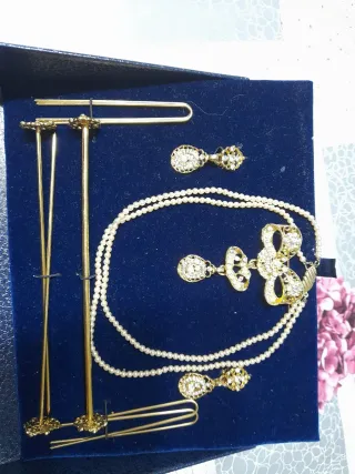 Aderezo Fallera Niña Dorado con Cristales