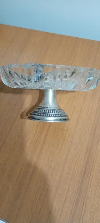 Posacenere cristallo e argento 800