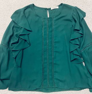Blusa Meisie verde con volantes