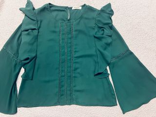 Blusa Meisie verde con volantes