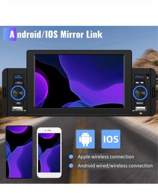 Radio de Coche 1 DIN con Apple Carplay AndroidAuto