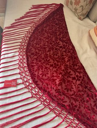 Mantoncillo rojo Flamenca Terciopelo Rojo