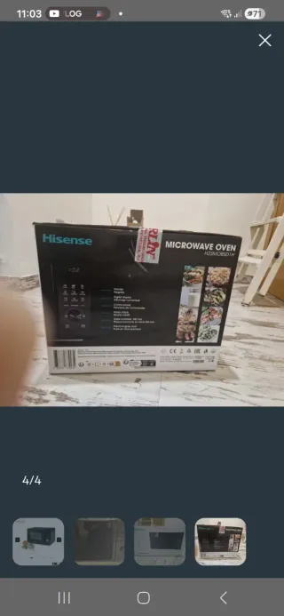 Microondas Hisense H23MOBSD1HG Negro