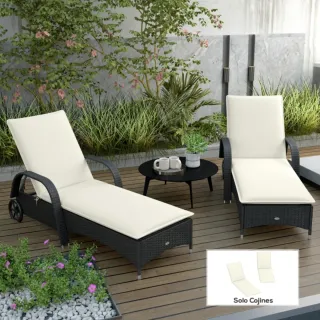 2 Cuscini per Lettini da Giardino Beige
