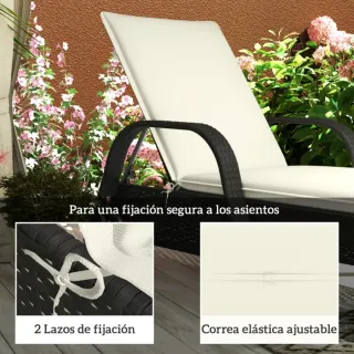 2 Cuscini per Lettini da Giardino Beige