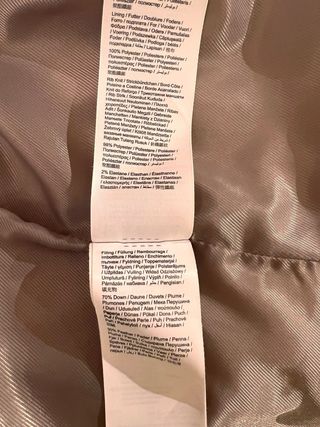 Chaqueta plumífero beige