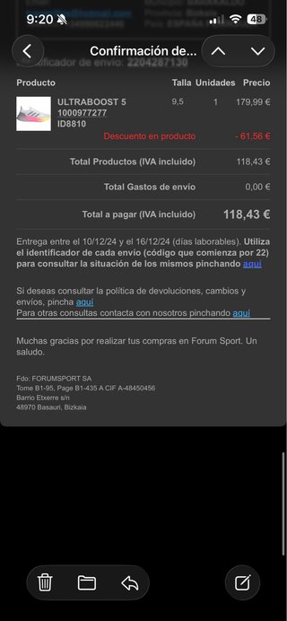 Zapatillas Adidas Ultraboost 5 Talla 44