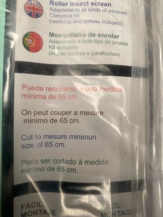 Mosquitera enrollable y recortable de aluminio