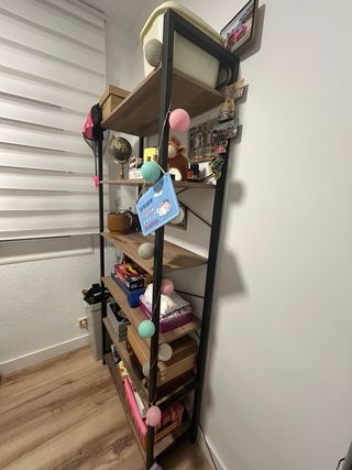 Estantería 6 Niveles Madera y Metal