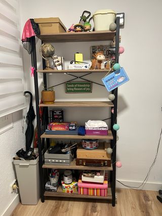 Estantería 6 Niveles Madera y Metal