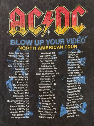 Camiseta ACDC USA Tour Vintage Negra
