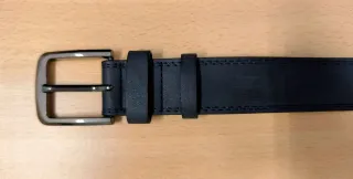 Cinturón Piel Hombre Clásico 110cm Azul Gris