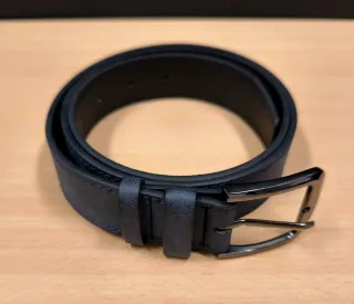 Cinturón Piel Hombre Clásico 110cm Azul Gris