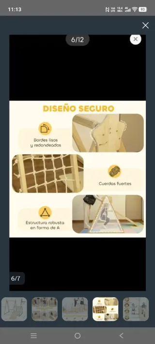 Columpio madera infantil con tobogán