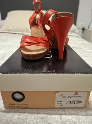 Sandalias de salón coral T38