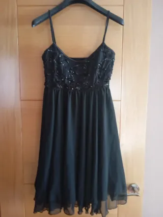 Vestido fiesta lentejuelas negro