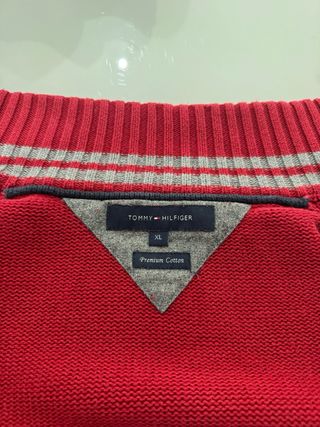 Jersey Tommy Hilfiger Cremallera XL Rojo