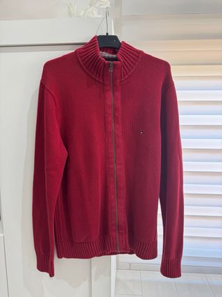 Jersey Tommy Hilfiger Cremallera XL Rojo