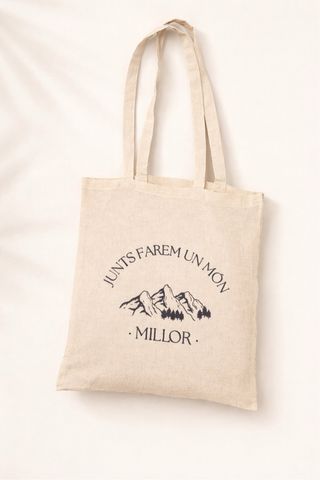 Totebag de tela con estampado de montaña