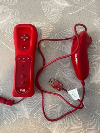 Mando Wii Rojo Motion Plus + Nunchaku