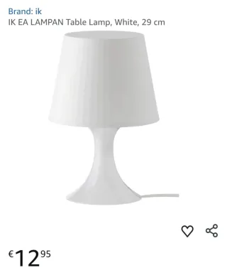 Lámpara de mesa blanca