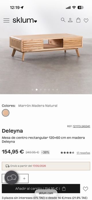 Mesa centro y mueble TV SKLUM madera mindi