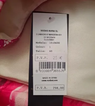 Vestido Nuribel Fiesta Largo Talla 40