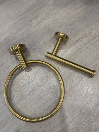 Porta Rolo + Porta Toalheiro Dourado