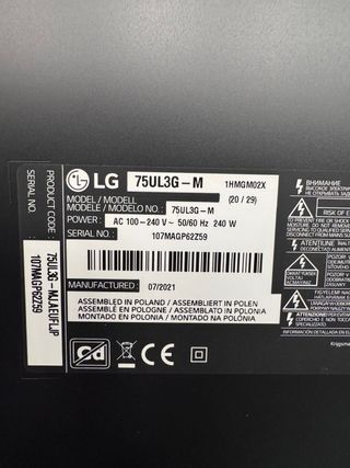 TV LG 75 + Soporte Doble + 2 Soportes