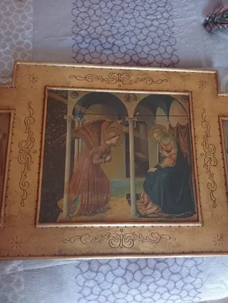 Cuadro antiguo religioso dorado