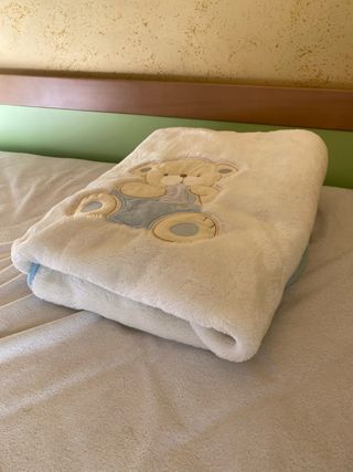 Manta de cuna suave oso peluche