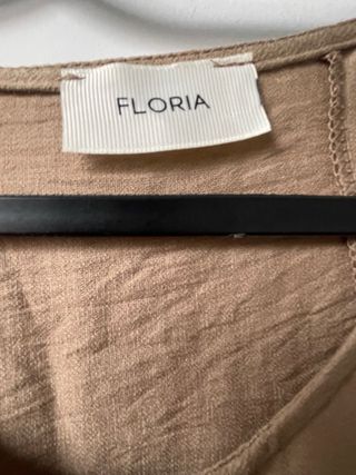 Vestido de lino beige talla única