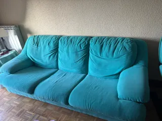 Sofá de salón azul turquesa