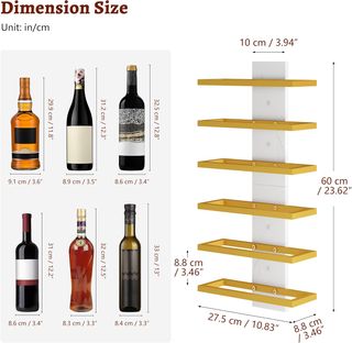 Scaffale Verticale Vino FAVOOSTY Bianco/Oro