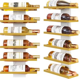 Scaffale Verticale Vino FAVOOSTY Bianco/Oro