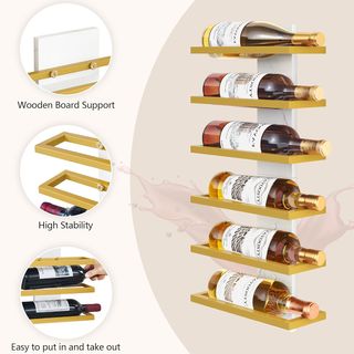 Scaffale Verticale Vino FAVOOSTY Bianco/Oro